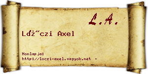 Lóczi Axel névjegykártya